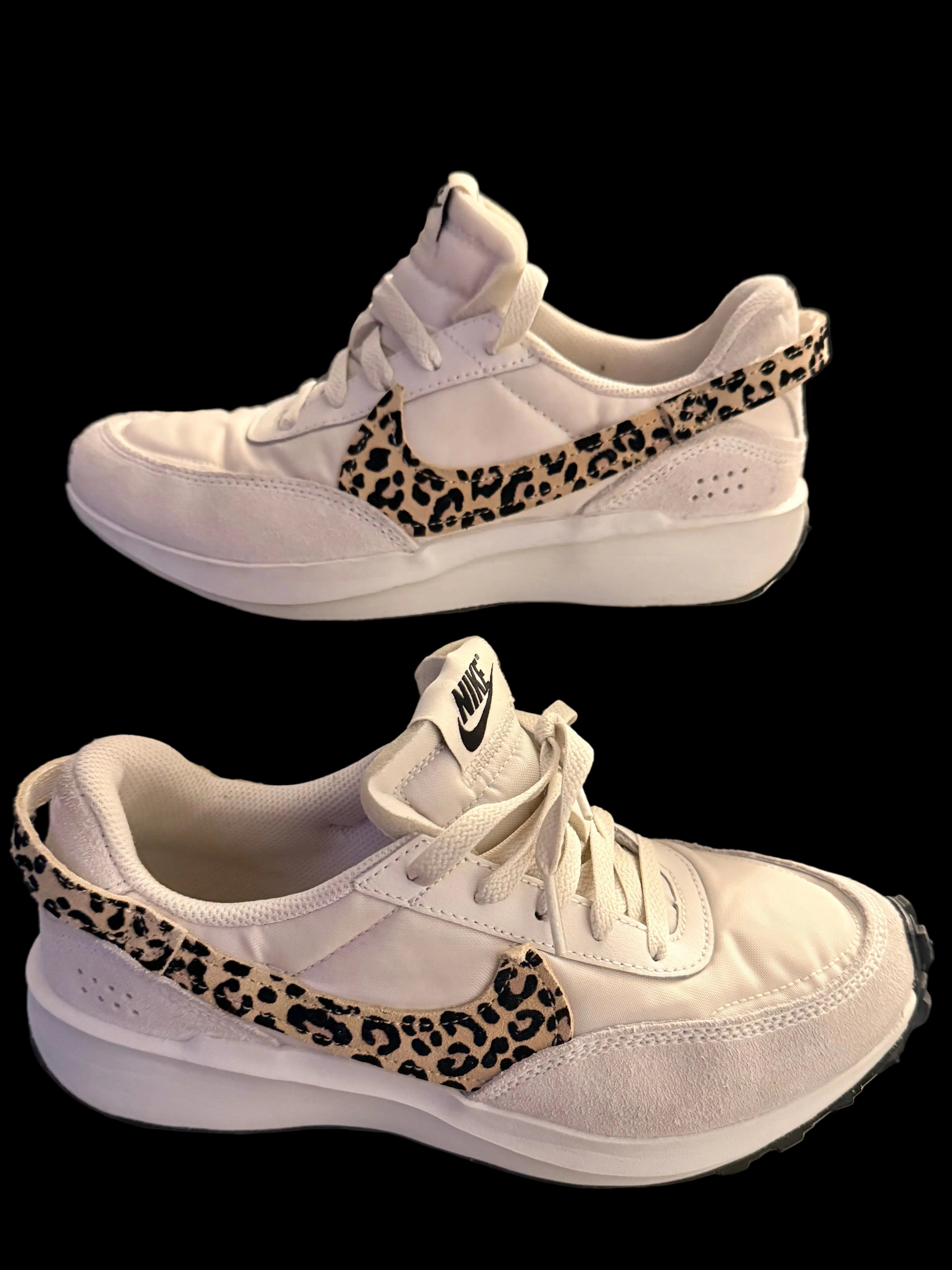 Nike Debut Waffle — Women's Size 7.5 | Cream & Leopard | Gently Used