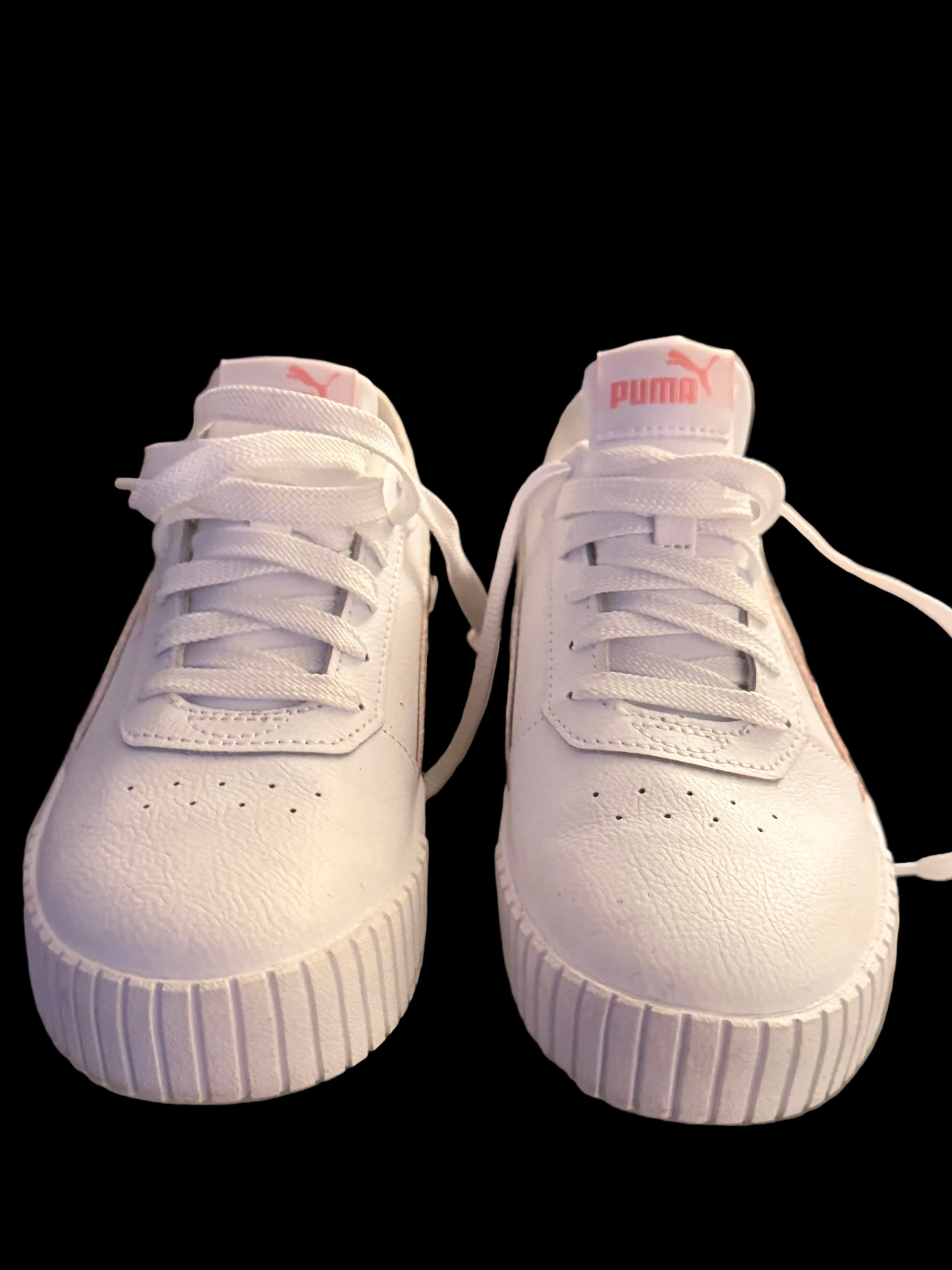 Puma Carina — Women's Size 7 | White with Iridescent Pink & Blue | Never Worn