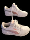 Puma Carina — Women's Size 7 | White with Iridescent Pink & Blue | Never Worn